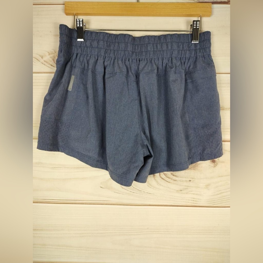 BCG M Shorts Woman’s Blue Short Flat Front Wide Elastic And Pleats In Rear
